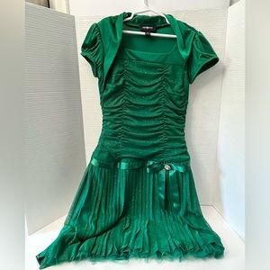 Amy Byer emerald green girls dress. Size 14